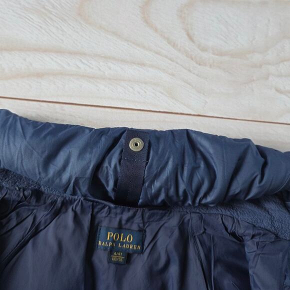 Polo Ralph Lauren Girls Duck Down Puffer Foldable Hood Jacket Sz.4/4T Navy Pink - Picture 5 of 7